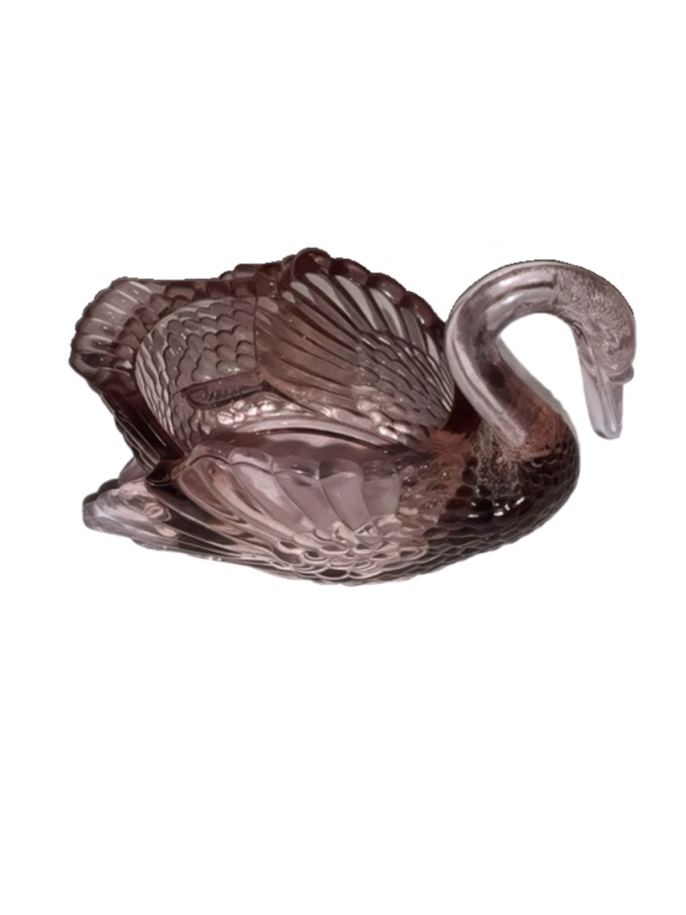 Boyd Artglass Swan Trinket Dish - Mauve Pink
